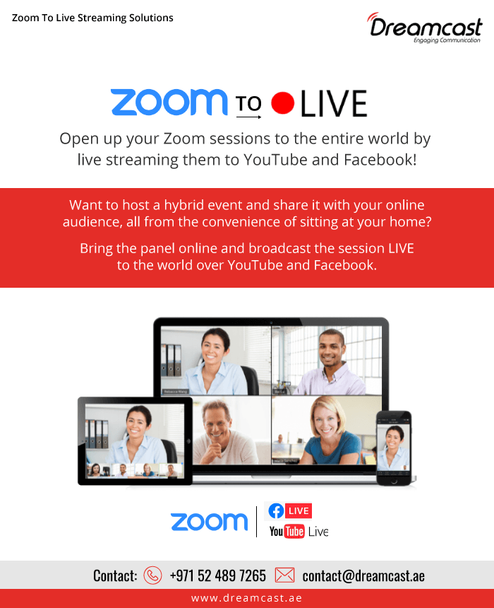 Zoom to live on YouTube & Facebook